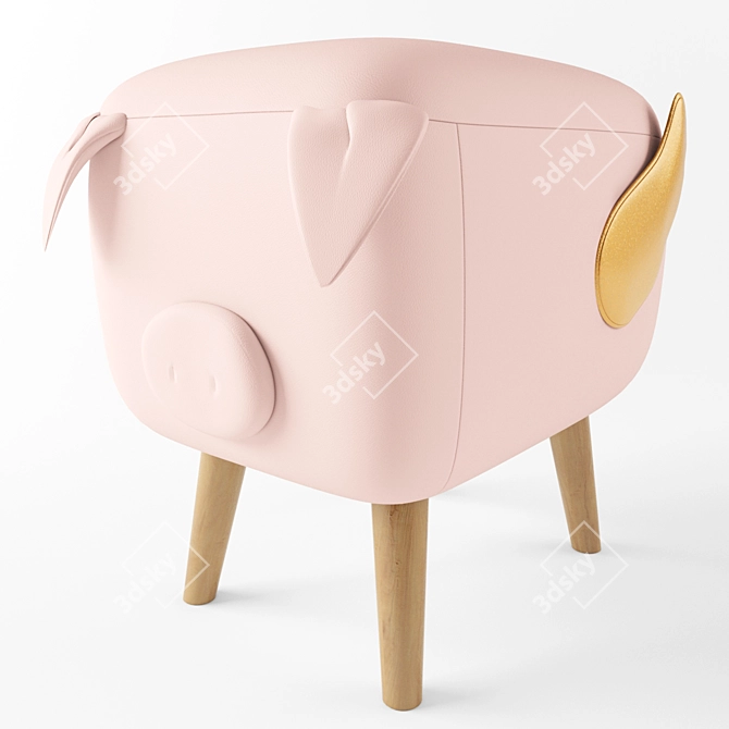 Title: Plush Piggy Ottoman 3D model image 1