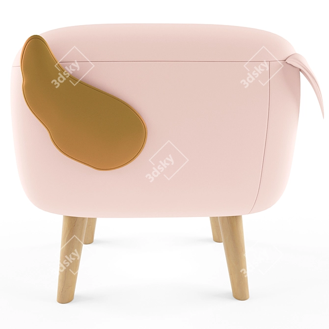 Title: Plush Piggy Ottoman 3D model image 2