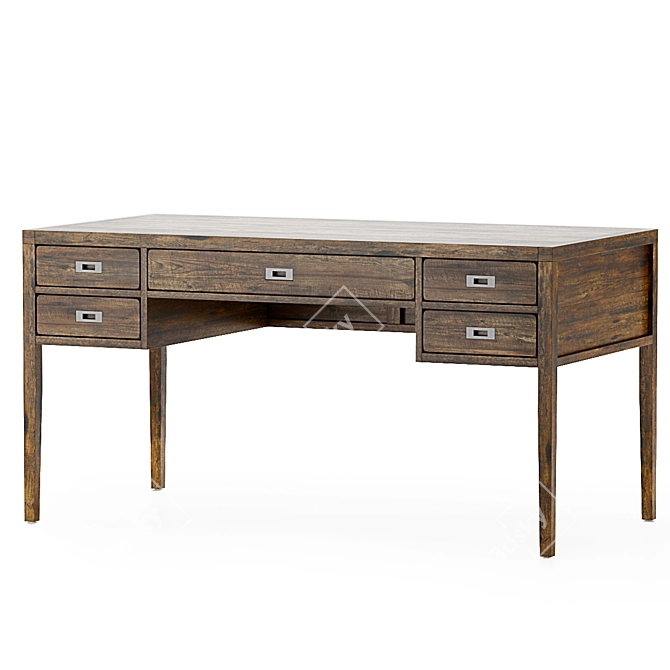 Sleek Writing Desk - Crate & Barrel 3D model image 1