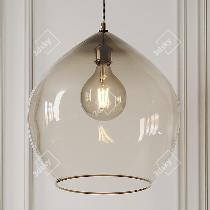 Elegant Glass Pendant Light 3D model image 2