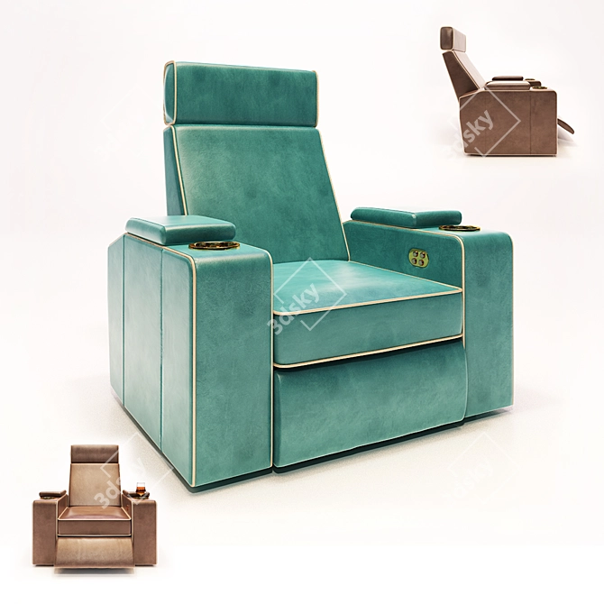 Modern Leather Cinema Chair 3D model image 1