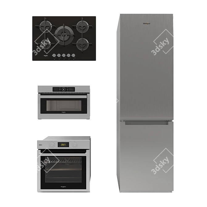 Whirlpool Kitchen Appliance Bundle 3D model image 1