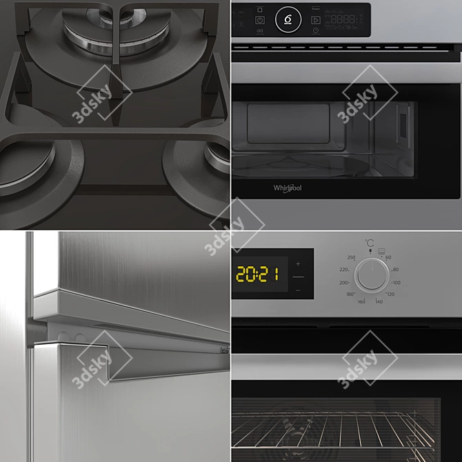 Whirlpool Kitchen Appliance Bundle 3D model image 2