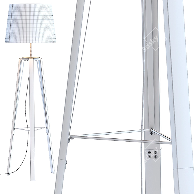 Modern Tripot Floor Lamp 3D model image 2