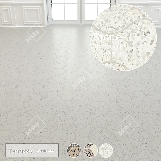 Sleek Terrazzo Stone Collection 3D model image 1