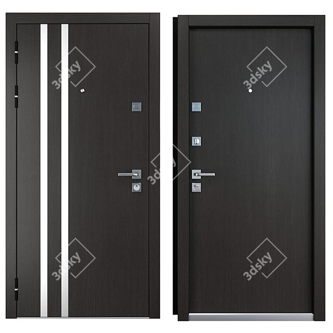 Durable Entrance Metal Door | Parallel (Zimen) 3D model image 3