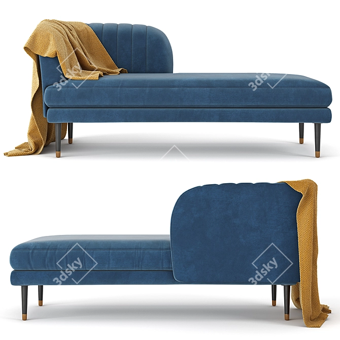  Elegant Navy Kensington Daybed 3D model image 2