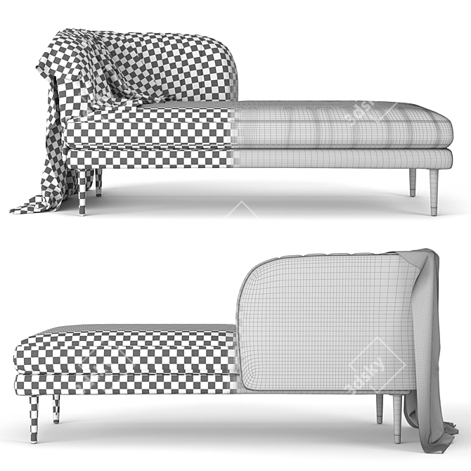  Elegant Navy Kensington Daybed 3D model image 3