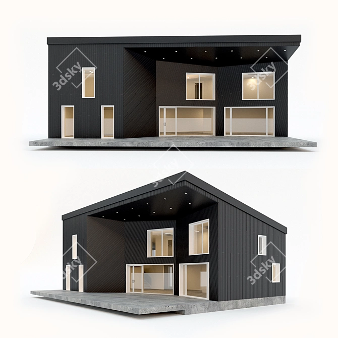 Modern Two-Storey Prefab Residence 3D model image 1