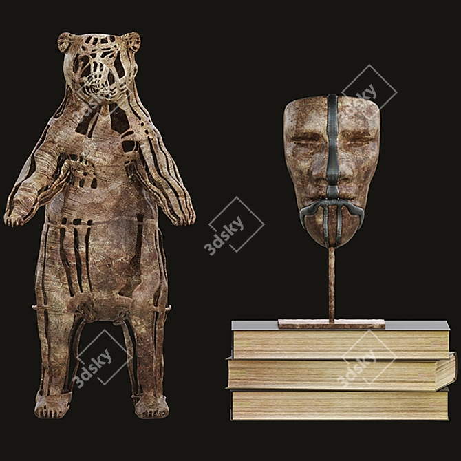 Adorable Bear Decor Set 3D model image 2