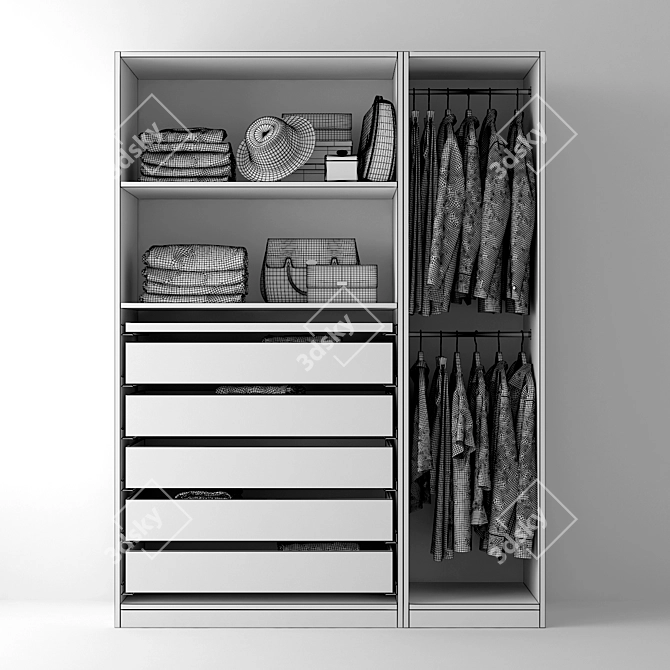 IKEA Pax Wardrobe: Stylish and Spacious 3D model image 3