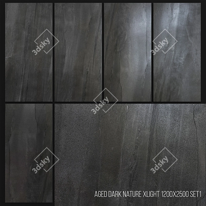 XLIGHT Aged Dark Nature Porcelain Tile 3D model image 1