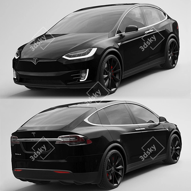 Revolutionary Tesla Model X: Cutting-edge Design & Performance 3D model image 1