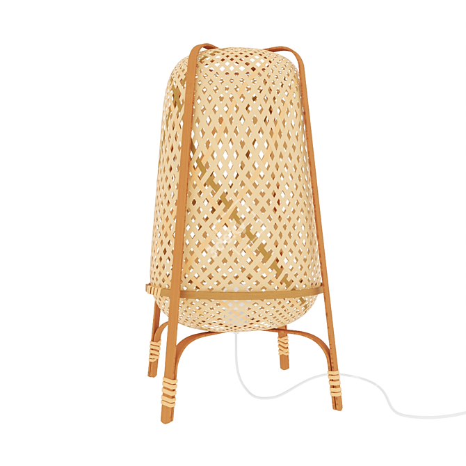 Natural Bamboo KNIXHULT Floor Lamp 3D model image 1