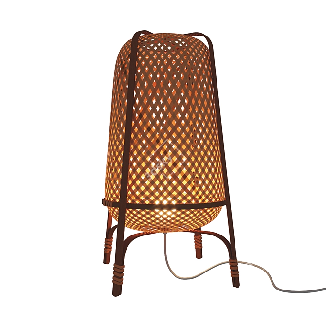 Natural Bamboo KNIXHULT Floor Lamp 3D model image 2