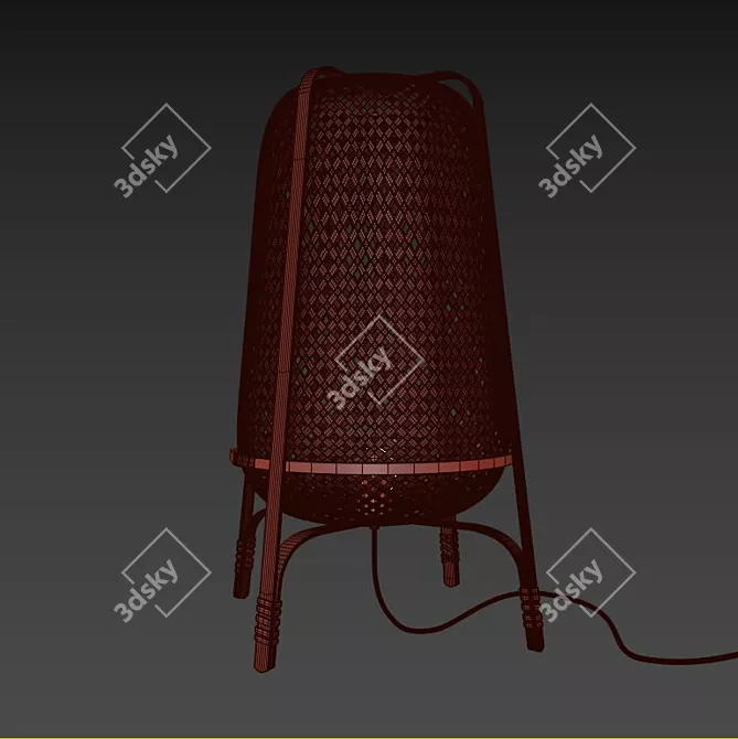 Natural Bamboo KNIXHULT Floor Lamp 3D model image 3
