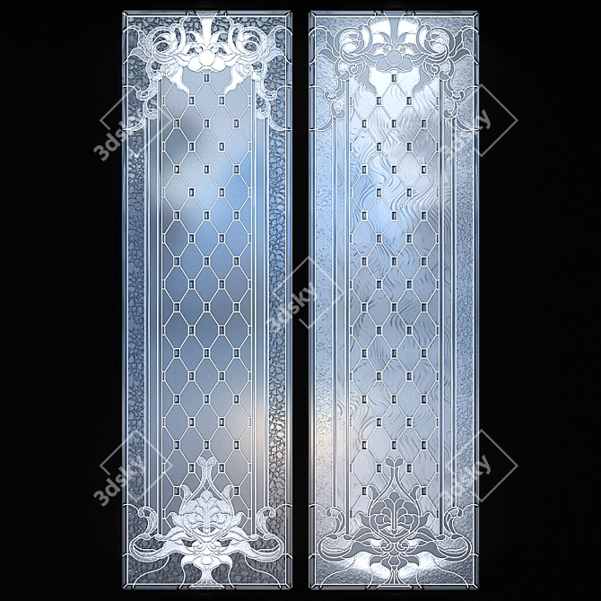 Elegant Stained Glass Window 3D model image 2