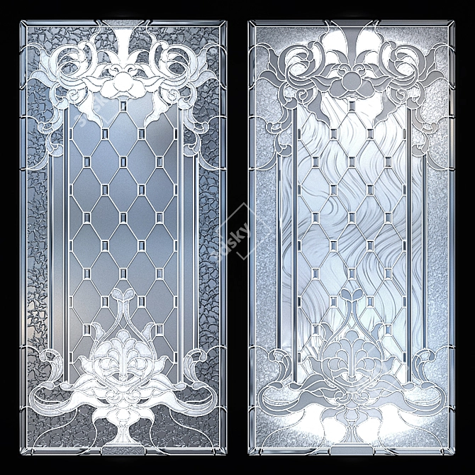 Handcrafted Stained Glass Window 3D model image 2