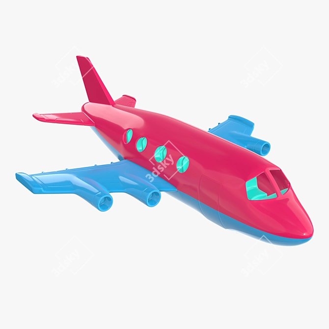 Geometric Plane Toy 3D model image 1