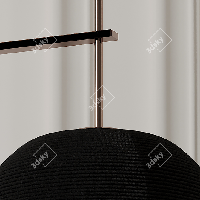 Articolo Indi Pendant Light: Contemporary Elegance in Black & Bronze 3D model image 3