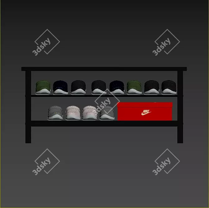 IKEA Tjusig Bench: Chic Shoe Storage Solution 3D model image 5