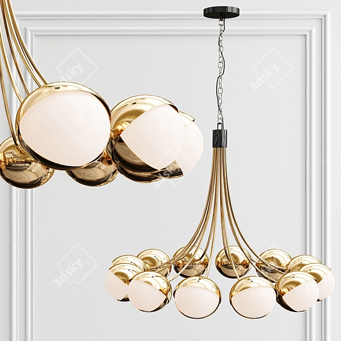 Handcrafted USA-made Benedict Chandelier 3D model image 1