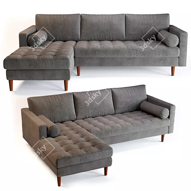 Sven Angular Sectional Sofa 3D model image 1