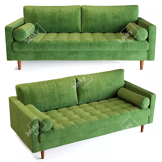 Sleek Sven Grass Green Sofa 3D model image 1