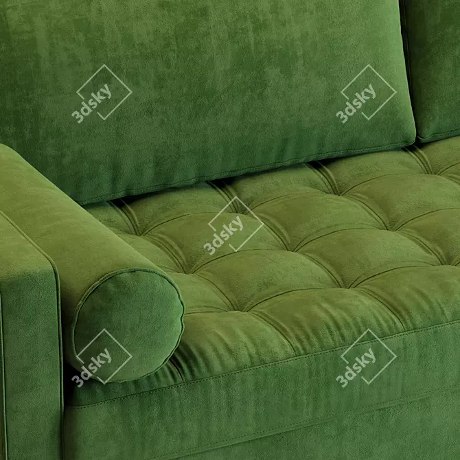 Sleek Sven Grass Green Sofa 3D model image 2