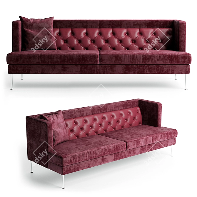 Classic Heritage Fabric Sofa 3D model image 1