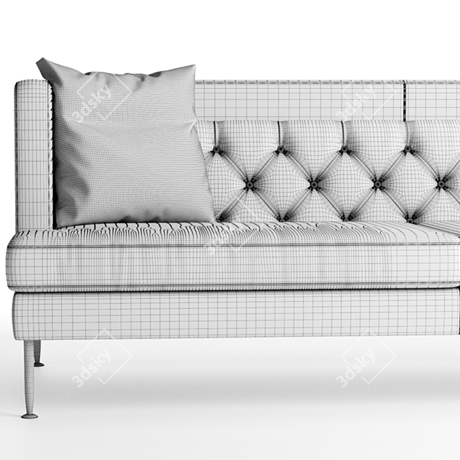 Classic Heritage Fabric Sofa 3D model image 3