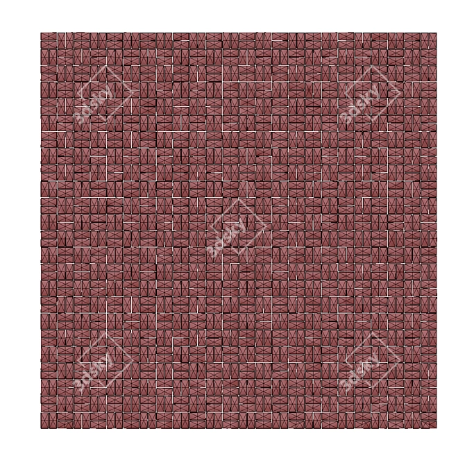 Title: Dark Terracotta Ceramic Tile Set 3D model image 3