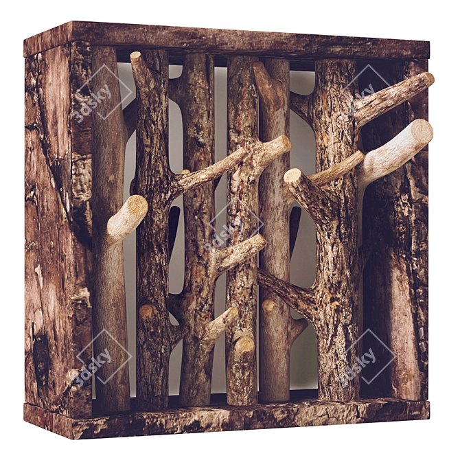 Sleek Firewood Log Hanger 3D model image 2