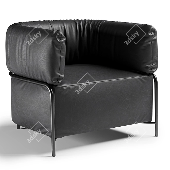 Modern Leather Armchair by Calligaris 3D model image 1