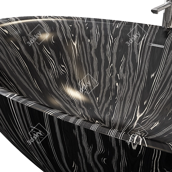 ALEGNA Laguna Pearl Wooden Bathtub 3D model image 2