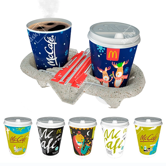 McCafe McDonald's Coffee Set 3D model image 1