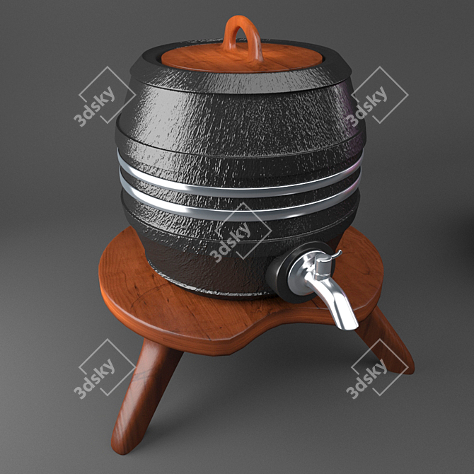 Colorful UV Unwrap Barrel Fan 3D model image 1