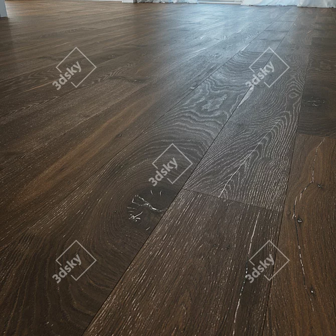 Borneo Oak Wood Flooring: High-Quality Tiled Design 3D model image 1