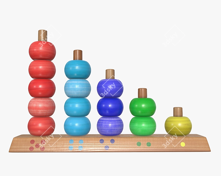 Geometric Wooden Toy: Scores 3D model image 2