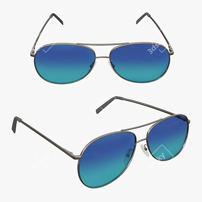 Stylish Geometry Sunglasses 3D model image 1