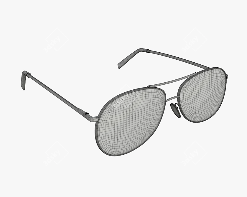 Stylish Geometry Sunglasses 3D model image 3