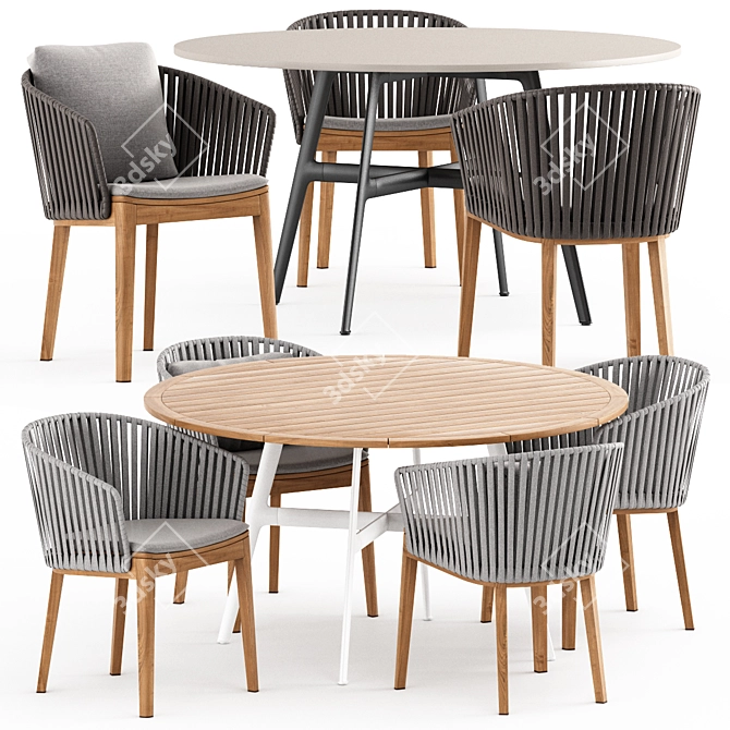 Sleek MOOD Chair & SEAX Table Combo 3D model image 1