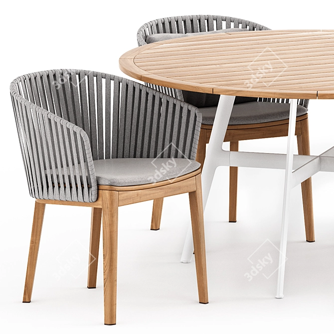 Sleek MOOD Chair & SEAX Table Combo 3D model image 2