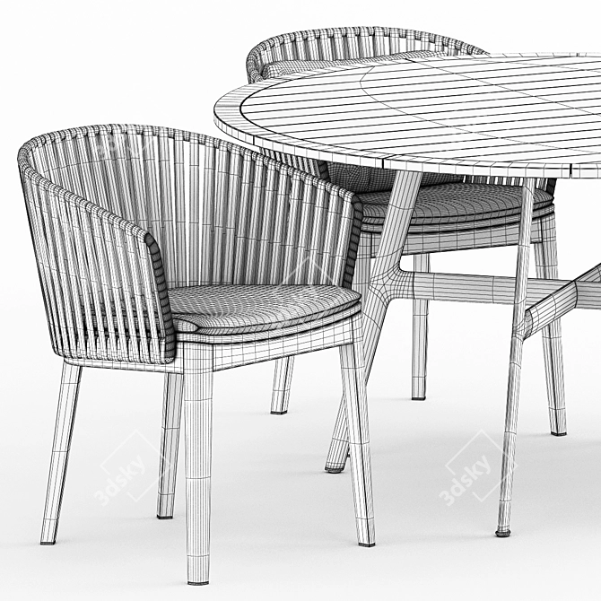 Sleek MOOD Chair & SEAX Table Combo 3D model image 3