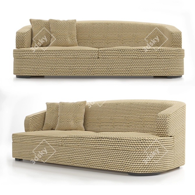 Elegant Emanuel Ungaro Sofa 3D model image 1