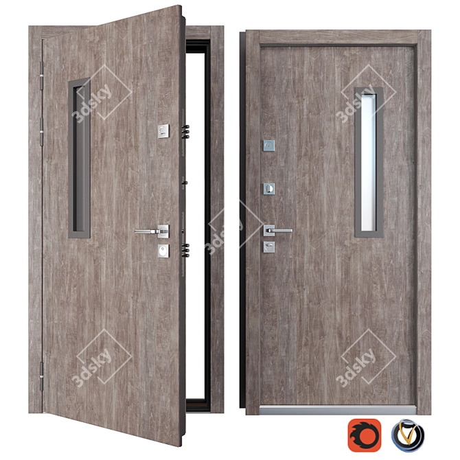 Straj Costa Metal Entrance Door 3D model image 1