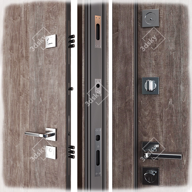 Straj Costa Metal Entrance Door 3D model image 2