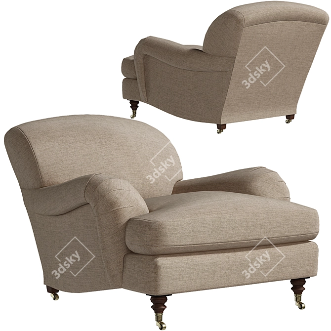 SOMERVILLE Casamance Fabric Armchair 3D model image 2