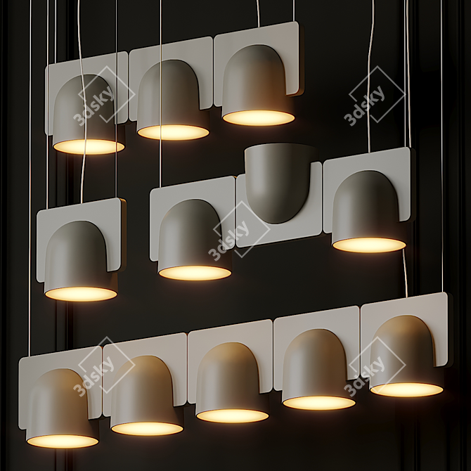 Igloo Suspension Lamps: Modern Elegance 3D model image 1