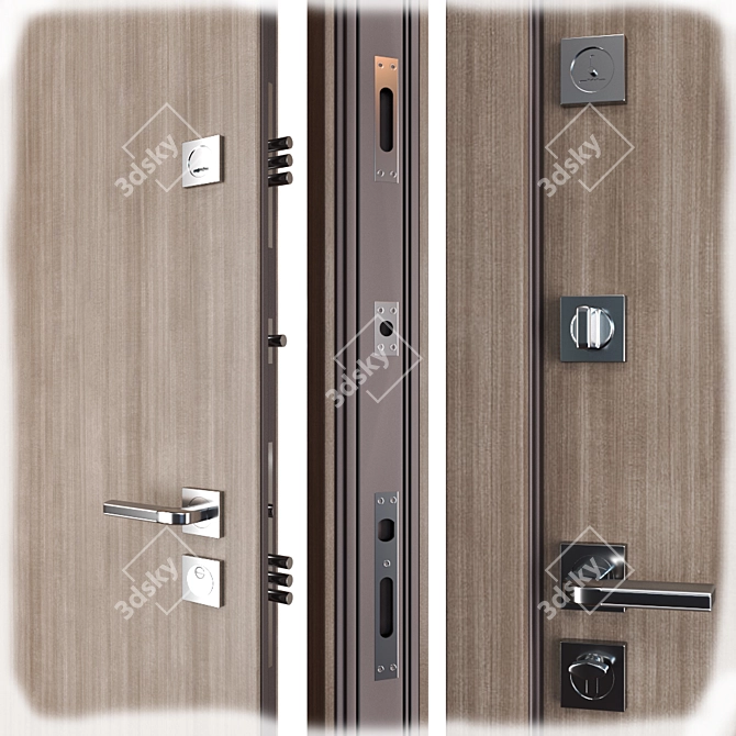 Modern Steel Entrance Door - Rio (Straj) 3D model image 2